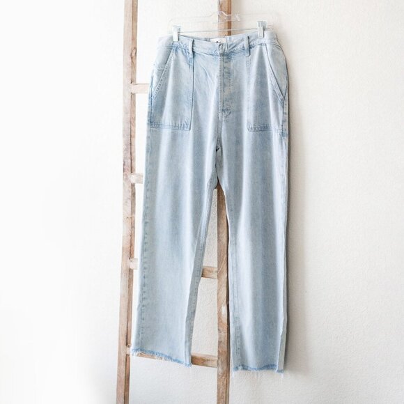 7 FOR ALL MANKIND 74AM LUSTRE EASY STRAIGHT LYOCELL DENIM JEANS SZ 31 - Picture 3 of 12